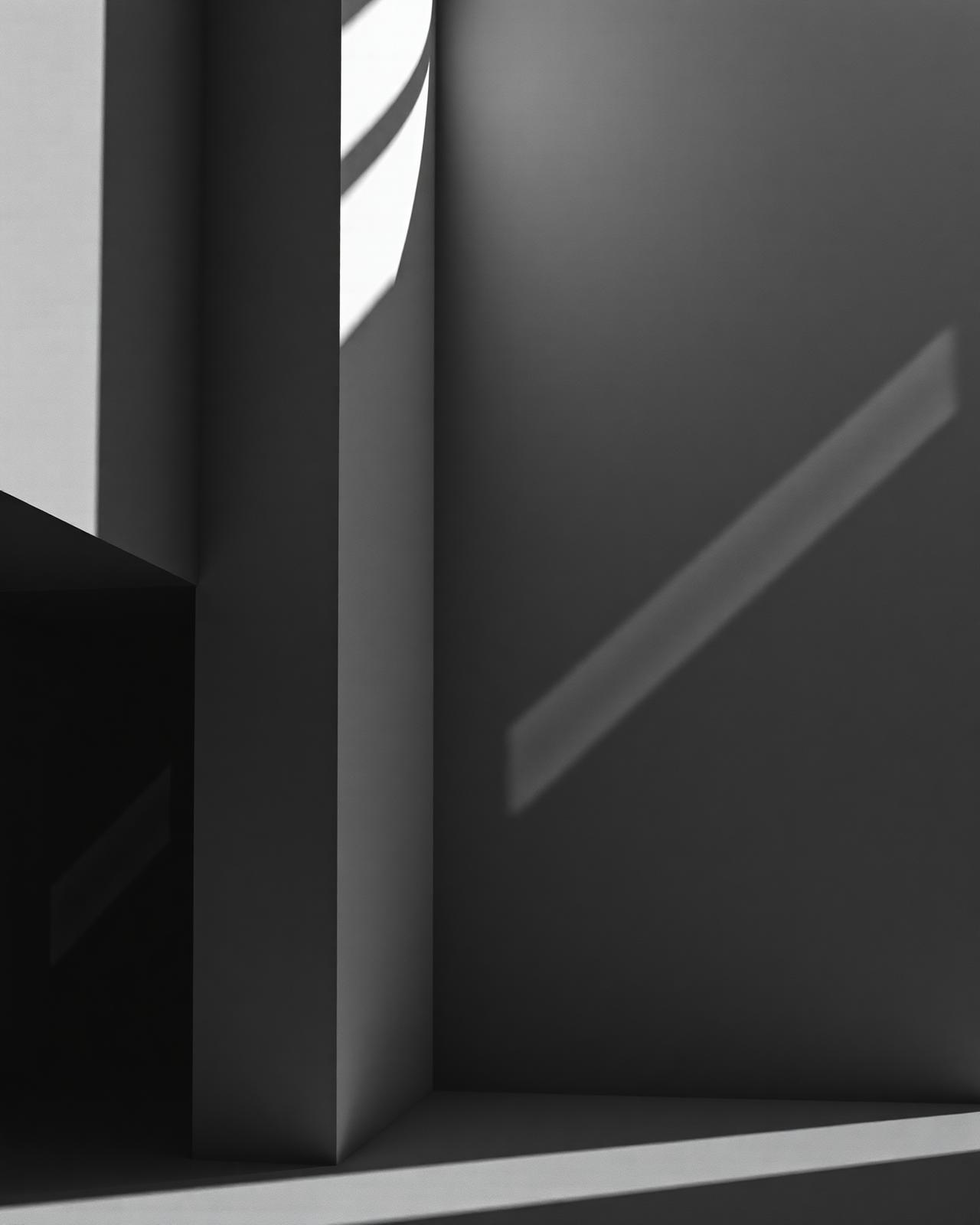 Editorial black and white architectural composition